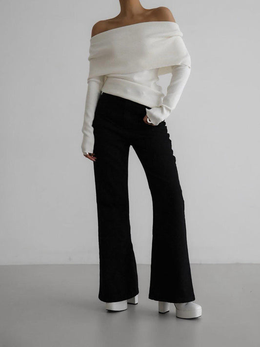 Minimal Cream Knit Layering Set