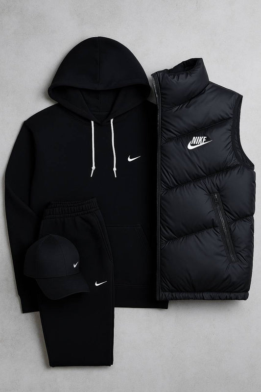 Nk™ Complete Set – Sweatshirt, Pants, Puffer Jacket & T-shirt
