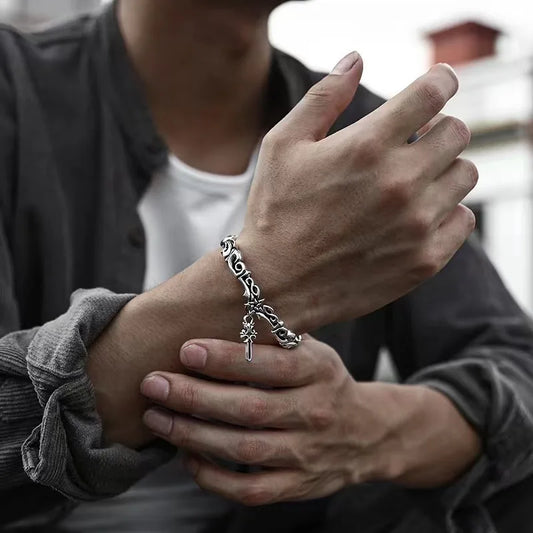 Pulsera Vintage - Cruz (Ajustable)