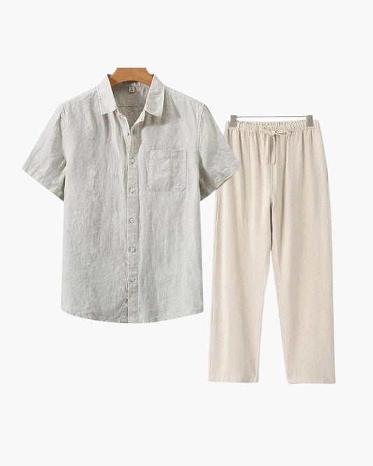 Conjunto de lino Old Money (manga corta)