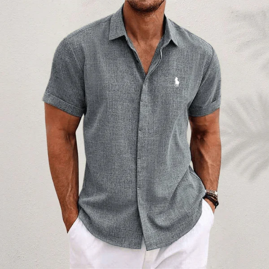 R&amp;L | Camisa clásica de lino y algodón